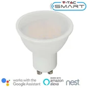 Systemy inteligentnych domów - v-tac Żarówka LED V-TAC 4.5W GU10 SMART WiFi RGB+WW+CW VT-5164 RGB+2700K-6400K 290lm - miniaturka - grafika 1