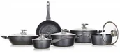 Zestawy garnków i patelni - Banquet zestaw naczyń z nieprzywierającą powierzchnią DIAMON Matte Grey 11 szt - miniaturka - grafika 1