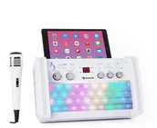 Inne akcesoria audio-wideo - Auna DiscoFever 2.0 zestaw karaoke BT wielobarwne diody LED odtwarzacz CD/CD+G KS1-Discofever 2 WH - miniaturka - grafika 1