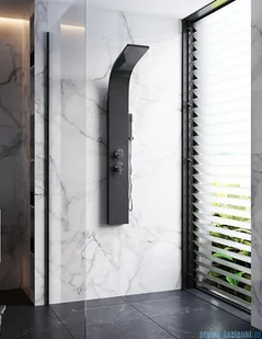 Corsan Alto panel prysznicowy z mieszaczem oraz oświetleniem LED Czarny z czarnym wykończeniem A-017MLEDCZARNY/BL | - Panele prysznicowe - miniaturka - grafika 8