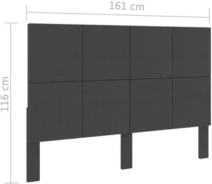 vidaXL Tuftowane wezgłowie, ciemnoszare, obite tkaniną, 160x200 cm - Inne meble do sypialni - miniaturka - grafika 5