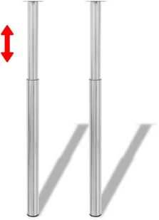 vidaXL vidaXL 2 teleskopowe nogi do stołu Matowy nikiel 710 mm-1100 mm - Meble modułowe i akcesoria - miniaturka - grafika 5