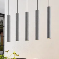 Lampy sufitowe - Lindby Concretto lampa wisząca 5 betonowych kloszy - miniaturka - grafika 1