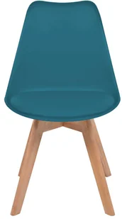 vidaXL Krzesła, 4 sztuki, sztuczna skóra, lite drewno, turkusowe - Krzesła - miniaturka - grafika 3