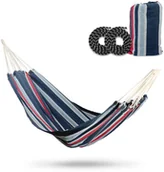 Hamaki - Sofotel Hamak ogrodowy Malaga Double niebiesko-czerwony 4119 - miniaturka - grafika 1