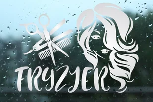 Naklejka fryzjerska mrożone szkło: kobieta OM042b - Systemy ekspozycyjne i znaki informacyjne - miniaturka - grafika 2