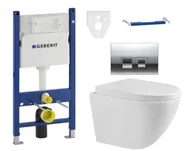 Stelaże i zestawy podtynkowe do WC - Geberit Mexen Lena Misa Wc Rimless Deska Przycisk - miniaturka - grafika 1