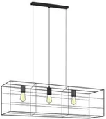 Lampy sufitowe - Luminex Lampa wisząca zwis żyrandol Frame 3x60W E27 czarny 7074 - miniaturka - grafika 1