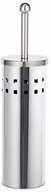 Akcesoria do wc - Relaxdays zestaw okrągły, uchwyt na szczotkę do toalety. Wymienna szczotka do WC, wolnostojąca, ze stali nierdzewnej, srebrna/czarna, 10 x 10 x 39 cm (10024055) - miniaturka - grafika 1