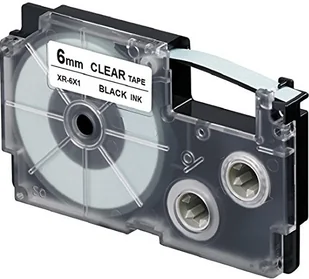 Casio Taśma do drukarki etykiet XR-6X1 czarny druk/przezroczysty podkład 6mmmm XR-6X1 XR-6X1 - Papier do drukarek - miniaturka - grafika 2