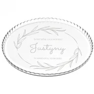 Tace i patery - Murrano Patera szklana bez nóżki grawer dla niej na wieczór panieński PATR2-041 - miniaturka - grafika 1