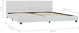 vidaXL Rama łóżka z podnośnikiem, biała, sztuczna skóra, 160 x 200 cm - Łóżka - miniaturka - grafika 7