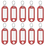 Breloki - WEDO Wedo 262103402 breloczek do kluczy z tworzywa sztucznego (z hakami S, wymiennymi etykietami) 10 sztuk, czerwony 262 103402 - miniaturka - grafika 1