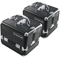 Kosmetyczki, organizery i kuferki - DYNASUN Zestaw 2 x aluminiowe designerskie etui na kosmetyki DynaSun BS35 czarne pudełko na biżuterię kuferek na kosmetyki Beauty Case 2x BS35 Black - miniaturka - grafika 1