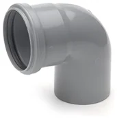 Odwodnienia, kanały i akcesoria - Pipelife Kolano kanalizacyjne 15° 75 mm szare - miniaturka - grafika 1