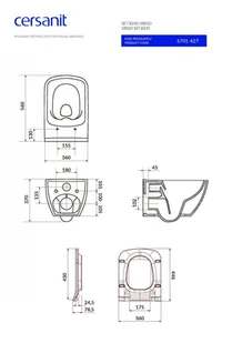 Cersanit Inverto zestaw miska+deska biały S701432 S701432 - Miski WC - miniaturka - grafika 5