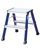 Rusztowania - Krause Rolly schodki jezdne dwustronne składane 2x2 niebieskie 130082 - miniaturka - grafika 1