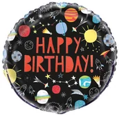 Urodziny dziecka - AMSCAN Balon foliowy Happy Birthday Kosmos - 46 cm - 1 szt. 4131001 - miniaturka - grafika 1