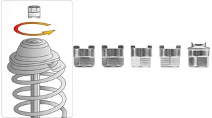 YATO Zestaw nasadek do amortyzatorów YT-0621 - Ściągacze - miniaturka - grafika 7