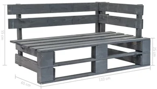 vidaXL Ogrodowa ławka narożna z palet, drewno FSC, szara - Ławki ogrodowe - miniaturka - grafika 5