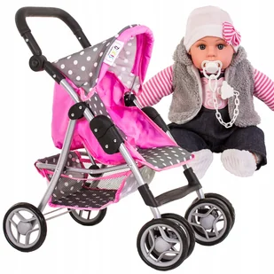 Duży wózek dla lalek Spacerówka +lalka Bobas Doris - Wózki dla lalek - miniaturka - grafika 11