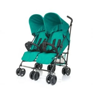4Baby wózek spacerowy podwójny Twins dark turkus - Wózki dziecięce - miniaturka - grafika 2