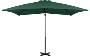 vidaXL Parasol wiszący z aluminiowym słupkiem, 250x250 cm, zielony - Parasole ogrodowe - miniaturka - grafika 4