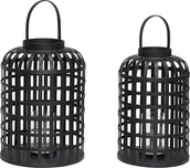 Świeczniki - Hubsch Latarnia czarna 30605 2 szt. 30605 - miniaturka - grafika 1
