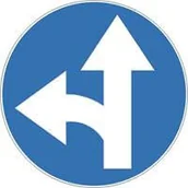 Wyposażenie miejsc publicznych - Znak drogowy nakazu C- 7 Nakaz jazdy prosto lub w lewo - miniaturka - grafika 1