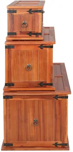 vidaXL Skrzynie, 3 szt., lite drewno akacjowe - Inne meble do salonu - miniaturka - grafika 5