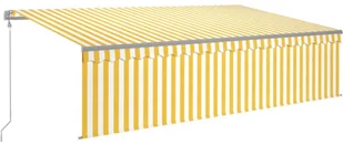 VidaXL Lumarko Automatycznie zwijana markiza z zasłoną, 5x3 m, żółto-biała  3069348 VidaXL - Markizy - miniaturka - grafika 3