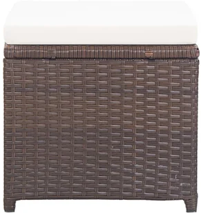 vidaXL Stołki barowe, 2 szt., z poduszkami, polirattan, brązowe - Fotele i krzesła ogrodowe - miniaturka - grafika 5