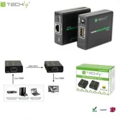 Kable komputerowe i do monitorów - Techly Extender HDMI po skrętce Cat 6/6a/7 do 60m Full HD 3D czarny KKTCKPBV0040 - miniaturka - grafika 1