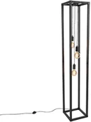 Lampy stojące - QAZQA Przemysłowa lampa podłogowa czarna 3-źródła światła - Cage - miniaturka - grafika 1