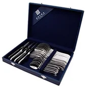 Zestawy sztućców - Hefra Kaseta hefra zestaw naczyń z drewna w języku francuskim, 24 sztuk, mosiądz, srebro, 38.5 x 32 x 10 cm 5903002752401 - miniaturka - grafika 1