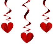 Gadżety dla niej i dla niego - PartyDeco Świderki wiszące "Serca", 3 szt SWID14 - miniaturka - grafika 1