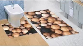 Dywaniki łazienkowe - Dywanik łazienkowy Drewniane kule 3D, 60 x 100 + 60 x 50 cm - miniaturka - grafika 1