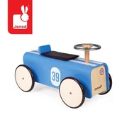 Jeździki dla dzieci - Janod Drewniany Jeździk Retro Bolid Wyścigowy, - miniaturka - grafika 1