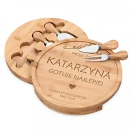Deski do krojenia - Murrano Deska drewniana do sera zestaw akcesoria grawer dla żony DSK-SER2-029 - miniaturka - grafika 1