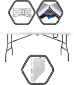 Pawilony ogrodowe - BRIMO Stół plastikowy składany - 180x75 cm - miniaturka - grafika 1