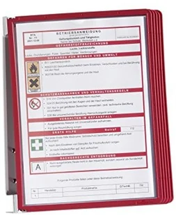 DURABLE 555103 VARIO WALL 5 zestaw ścienny z 5 panelami A4 czerwony zestaw 555103 - Artykuły biurowe - miniaturka - grafika 2