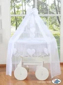 Łóżeczka i kojce - My Sweet Baby Kosz Mojżesza z baldachimem Deluxe- Amelie biały - miniaturka - grafika 1