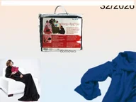 Szlafroki damskie - handlosfera KOCYKO - SZLAFROK 2 in1 -super koc z rękawami granat - miniaturka - grafika 1