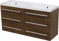 Szafki łazienkowe - Gante Szafka wisząca z umywalką 120/39/6 seria FOKUS AD - miniaturka - grafika 1