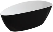 Wanny - Omnires Barcelona M+ Wanna wolnostojąca 170x77 cm biała/czarny połysk BARCELONAXLBCP - miniaturka - grafika 1