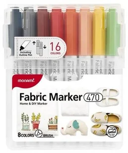 Marker do tekstyliów 470 15 kol+1 kontur MONAMI - Zakreślacze - miniaturka - grafika 3