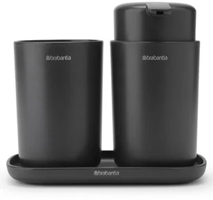 Brabantia Nowości Zestaw akcesoriów łazienkowych 3 szt ReNew ciemnoszary 280368 280268 - Pojemniki łazienkowe - miniaturka - grafika 2