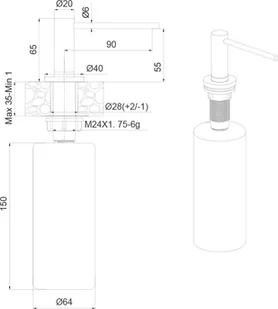 KERNAU Dozownik do płynu KERNAU KSD 02 chrom - Dozowniki papieru i mydła dla firm - miniaturka - grafika 2