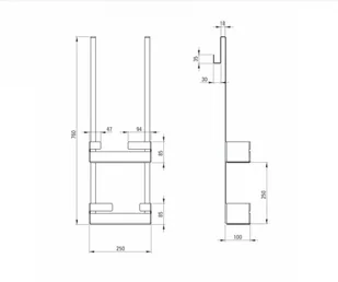 Deante Półka łazienkowa na kabinę MOKKO BIANCO - Półki łazienkowe - miniaturka - grafika 3