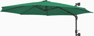 vidaXL Parasol ścienny na metalowym słupku, 300 cm, zielony - Parasole ogrodowe - miniaturka - grafika 3